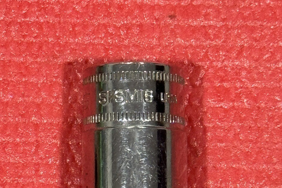 Snap On Tools SFSM16 3/8 Drive 6 Point  Deep 16mm Metric Socket Made In Usa
