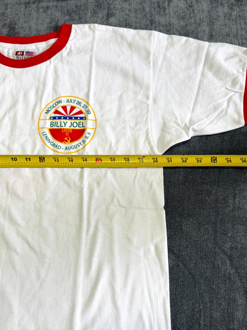 Billy Joel The Bridge Tour T-Shirt Men's Large White Crew-Neck Short Sleeve