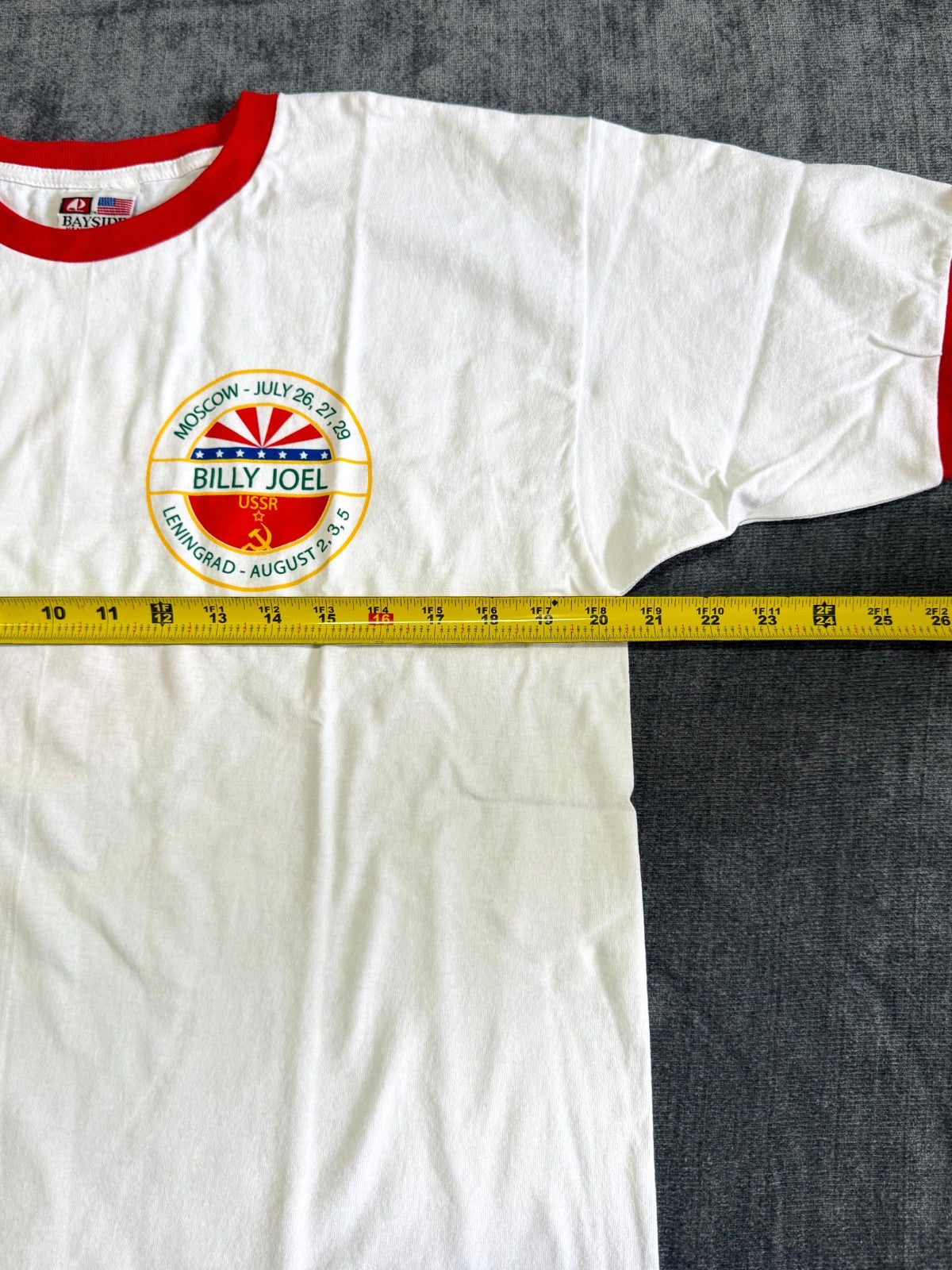 Billy Joel The Bridge Tour T-Shirt Men's Large White Crew-Neck Short Sleeve