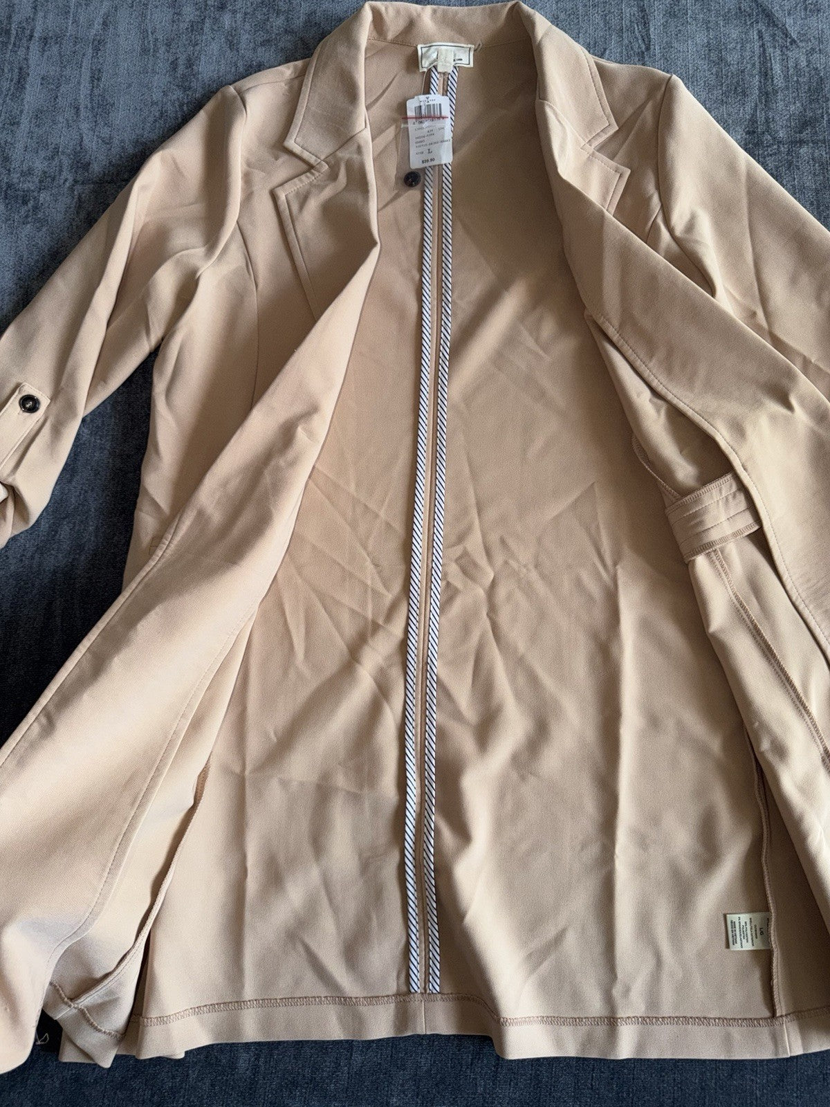 NEW WINDSOR PINK | KHAKI WITH POCKETS BLAZER JACKET WOMEN'S SIZE LARGE (L) NWT