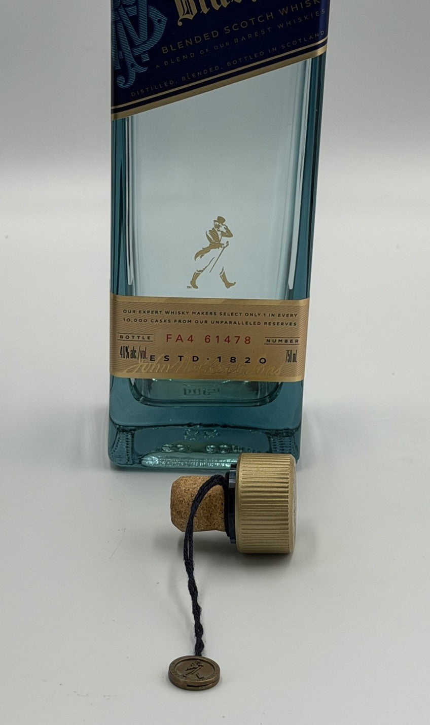 RARE UK 750 mL Johnnie Walker Blue Label Scotch Whisky EMPTY BOTTLE WITH BOX