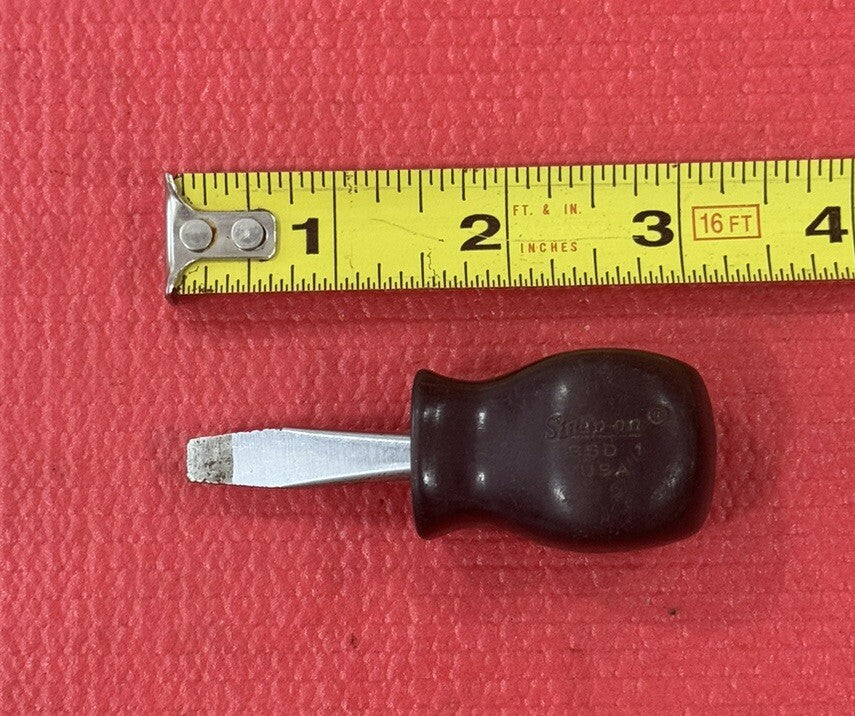 Snap-on Tools SSD1, Stubby Slotted Screwdriver Black Handle Made in USA
