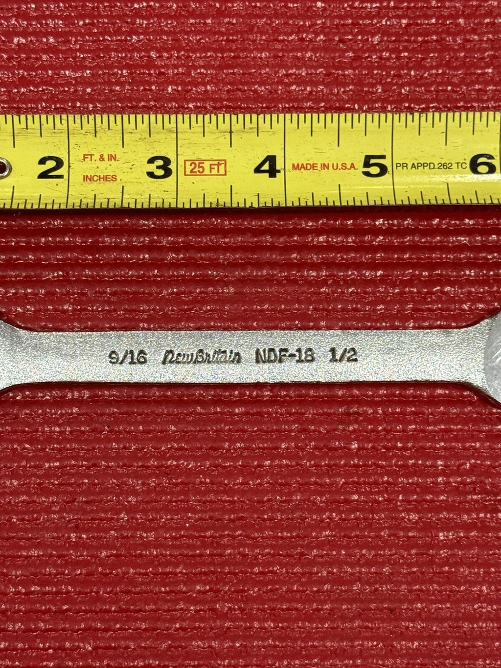 Vintage New Britain Tools NDF-18, SAE 1/2” x 9/16” Open End Wrench Made in USA