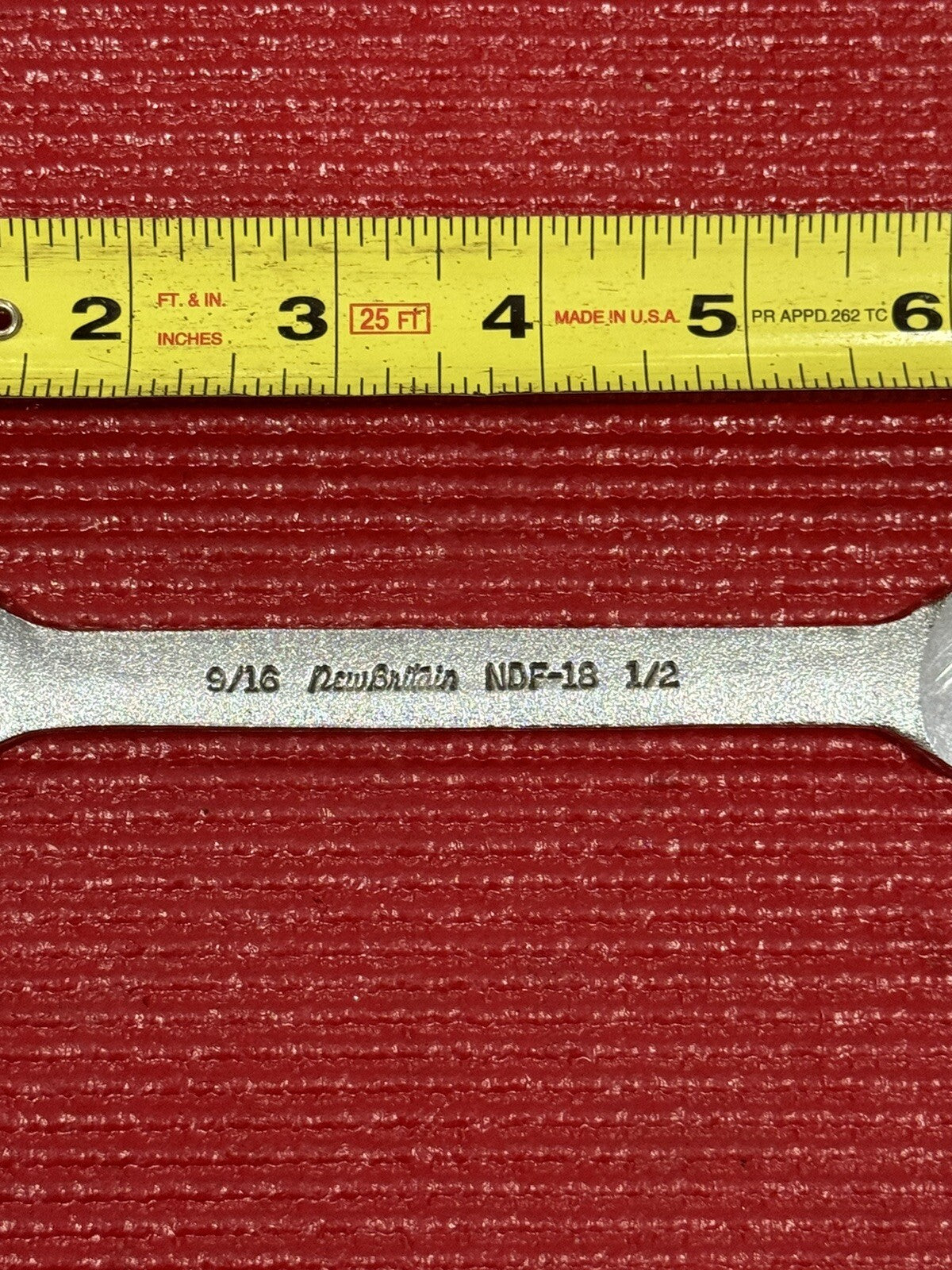 Vintage New Britain Tools NDF-18, SAE 1/2” x 9/16” Open End Wrench Made in USA