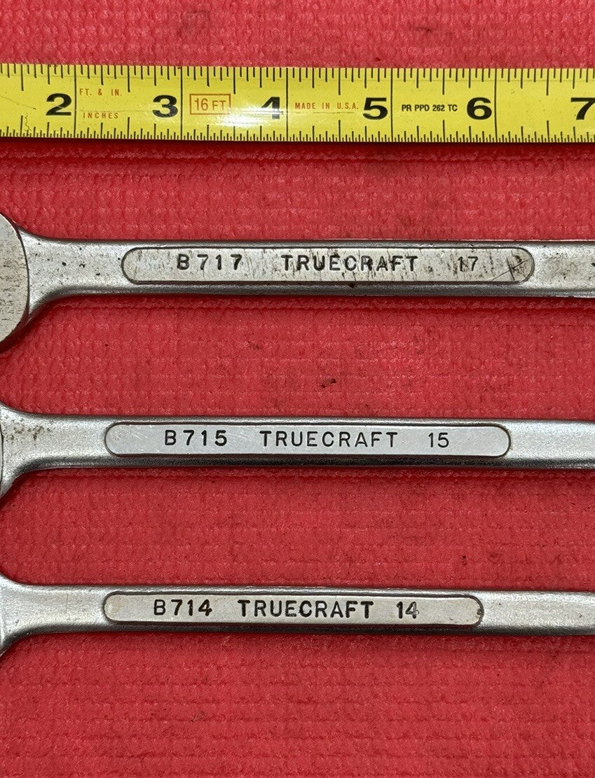 Vintage Truecraft tools 3PC B714, B715, B717 Flex Socket Combo Wrench Metric Set