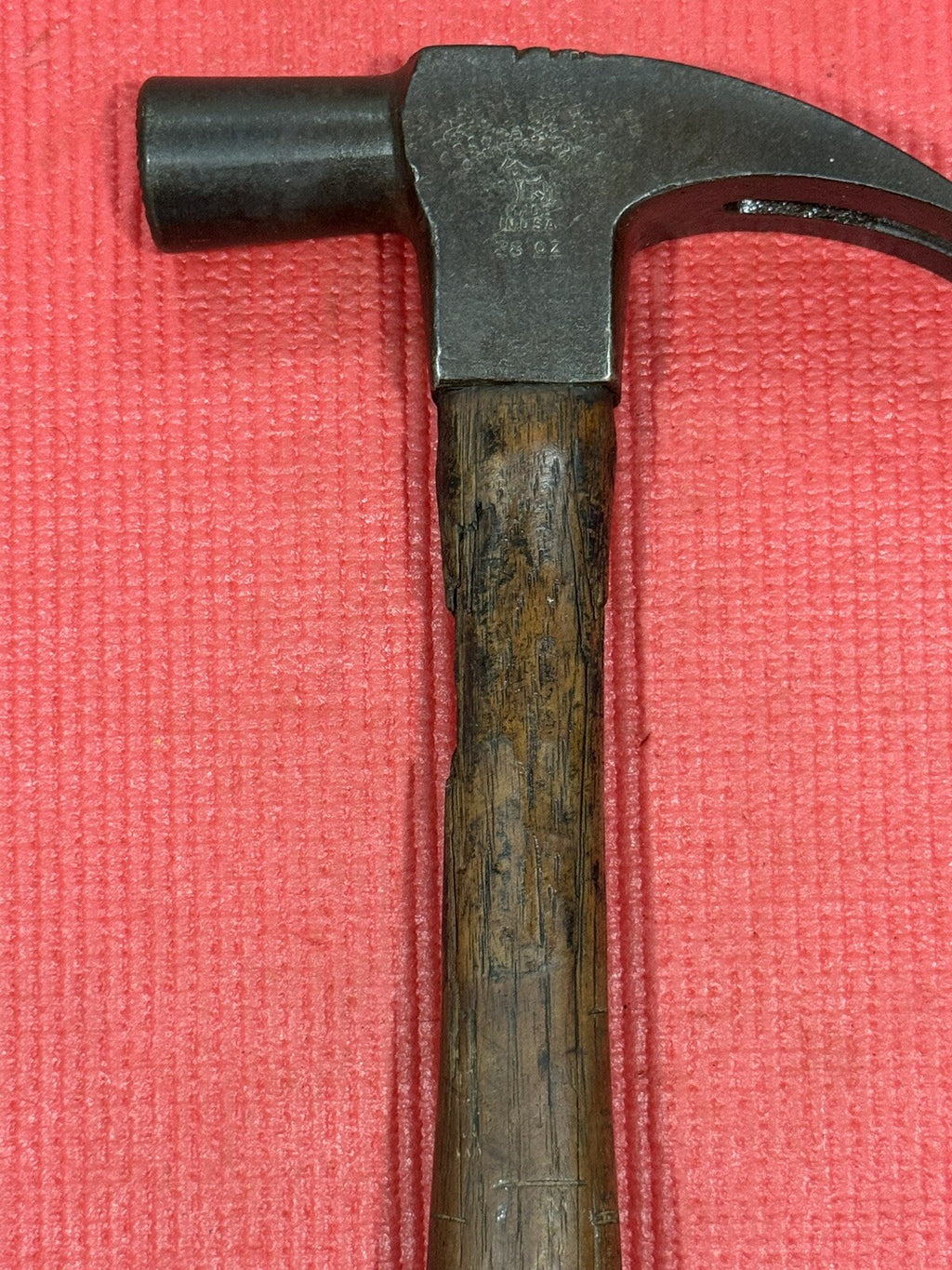 Vintage Heller 28oz Carpenter Straight Claw Hammer Horse Logo- Made In USA Rare