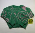 NWT Wicked Graphic Eyelash Knit Glitter Sweater Girls Large (10-12) Green Cozy