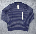 NWT Banana Republic Merino Wool Textured Striped Sweater Men's Medium Blue Knit