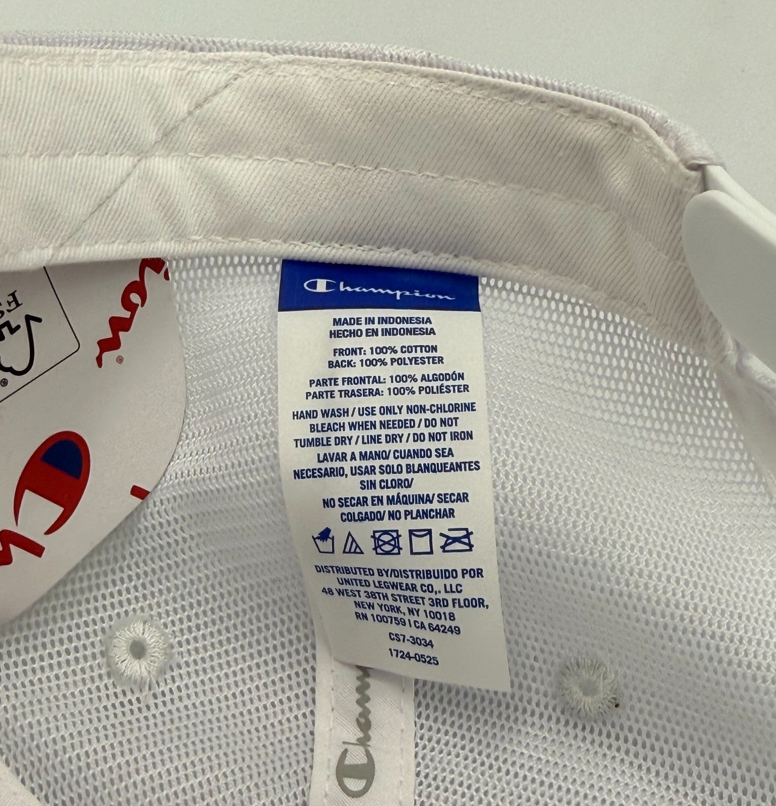 Champion Embroidered Logo Trucker Hat Men's White Mesh Adjustable Snapback Cap