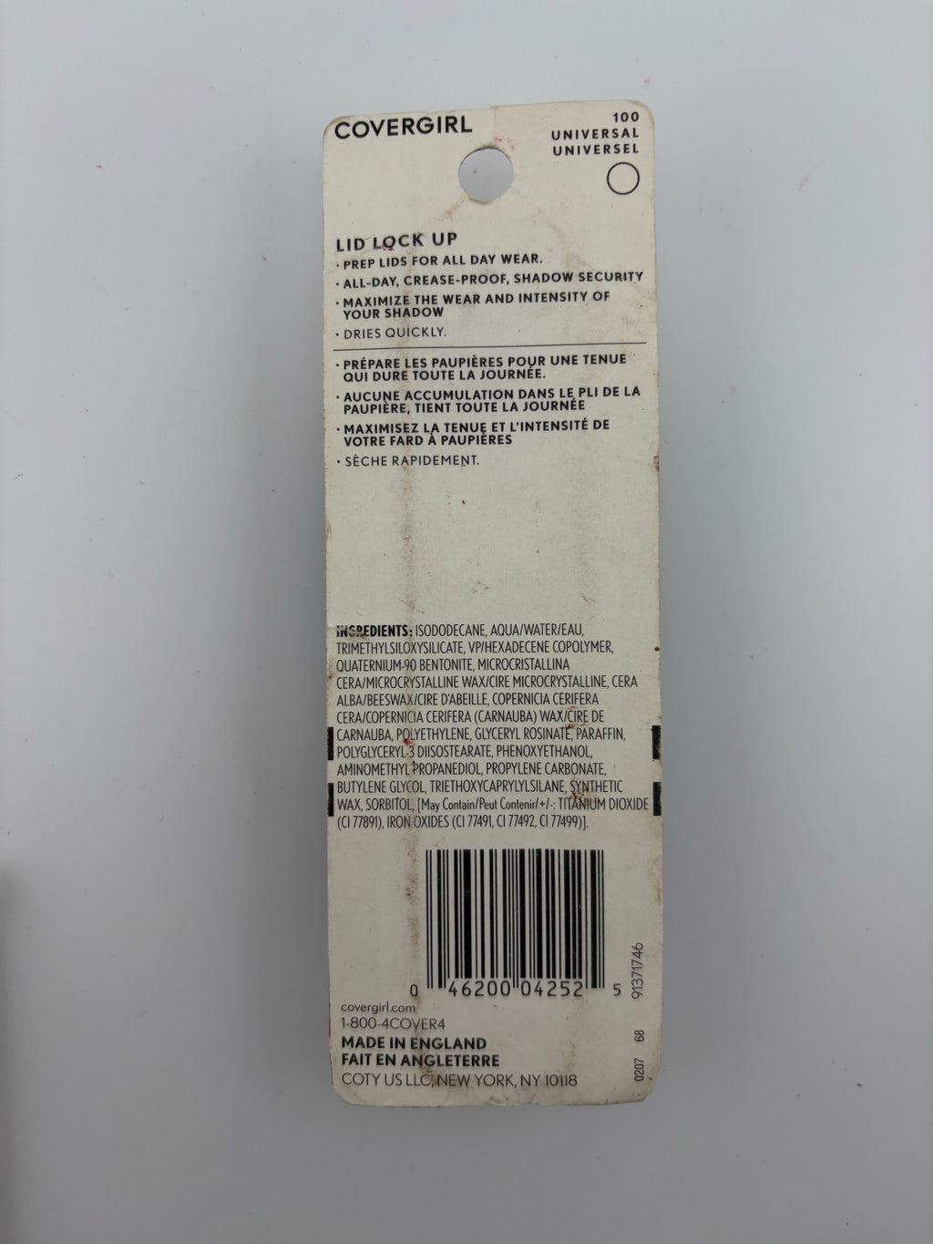 Covergirl Long-Lasting Crease-Proof Lid Lock Up Eyeshadow Primer #100 Universal