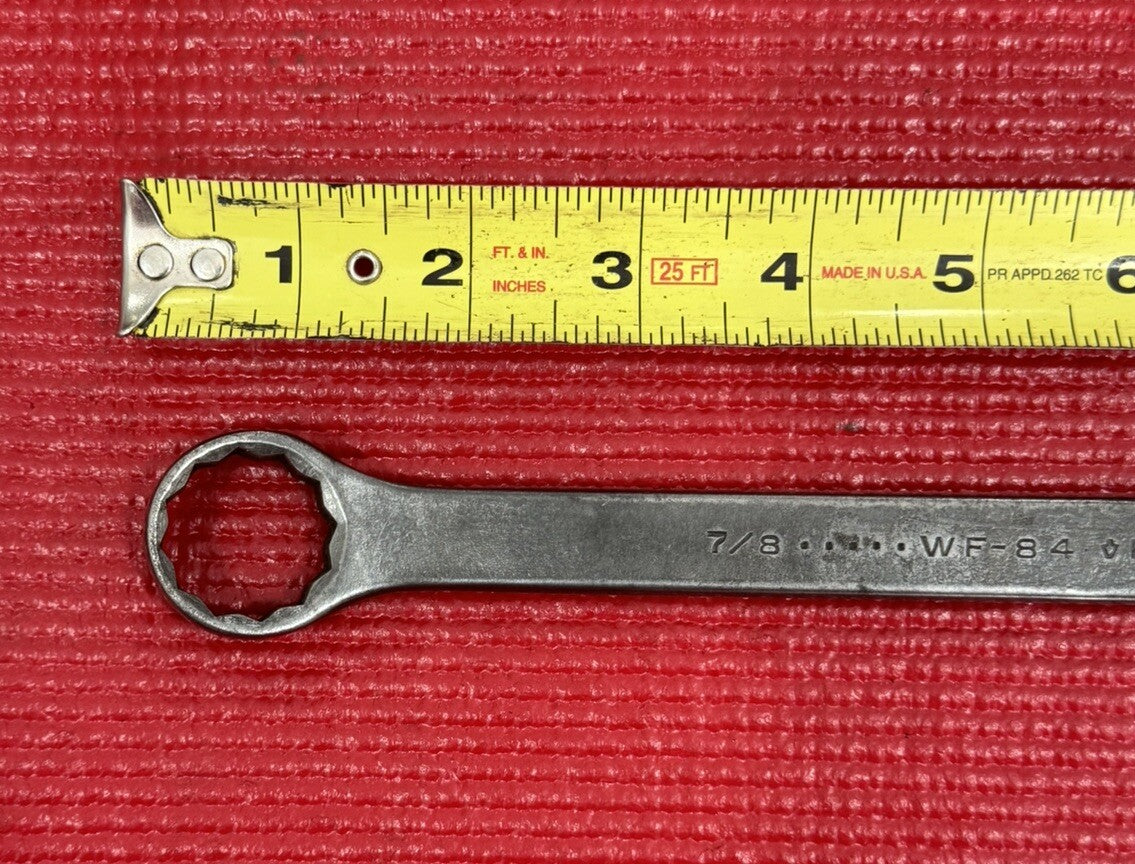 Plumb Vintage WF-84, 7/8" x 13/16" 12-point Double Box Wrench Made in USA