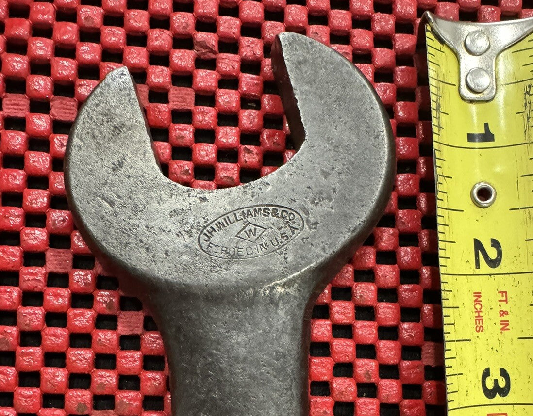 Vintage J.H. Williams 1" x 1-1/8" Open End Wrench #34 Diamond W Logo -USA  Rare