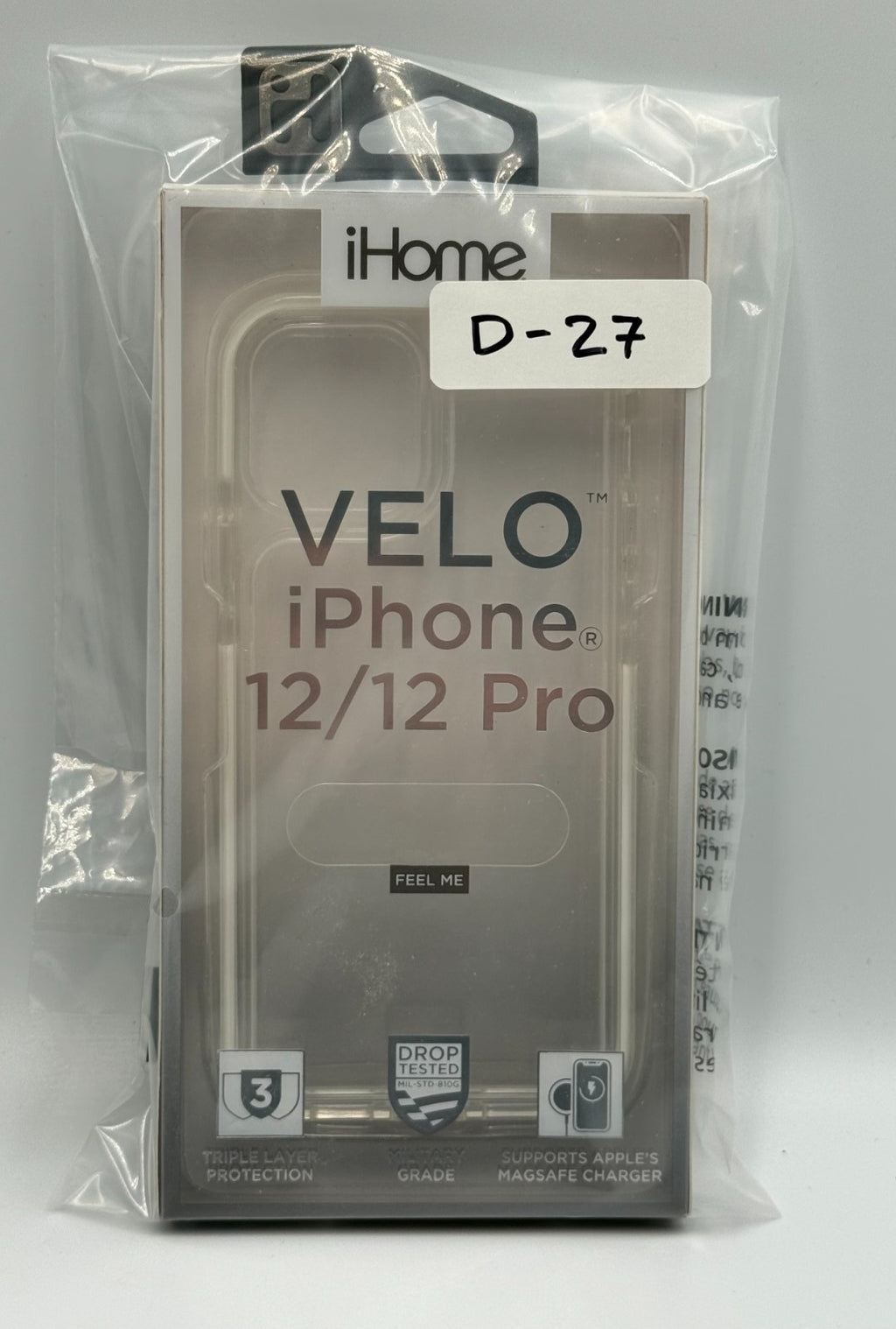 New iHome Velo iPhone 12 Pro Case Triple Layer Shockproof MagSafe Clear Cover