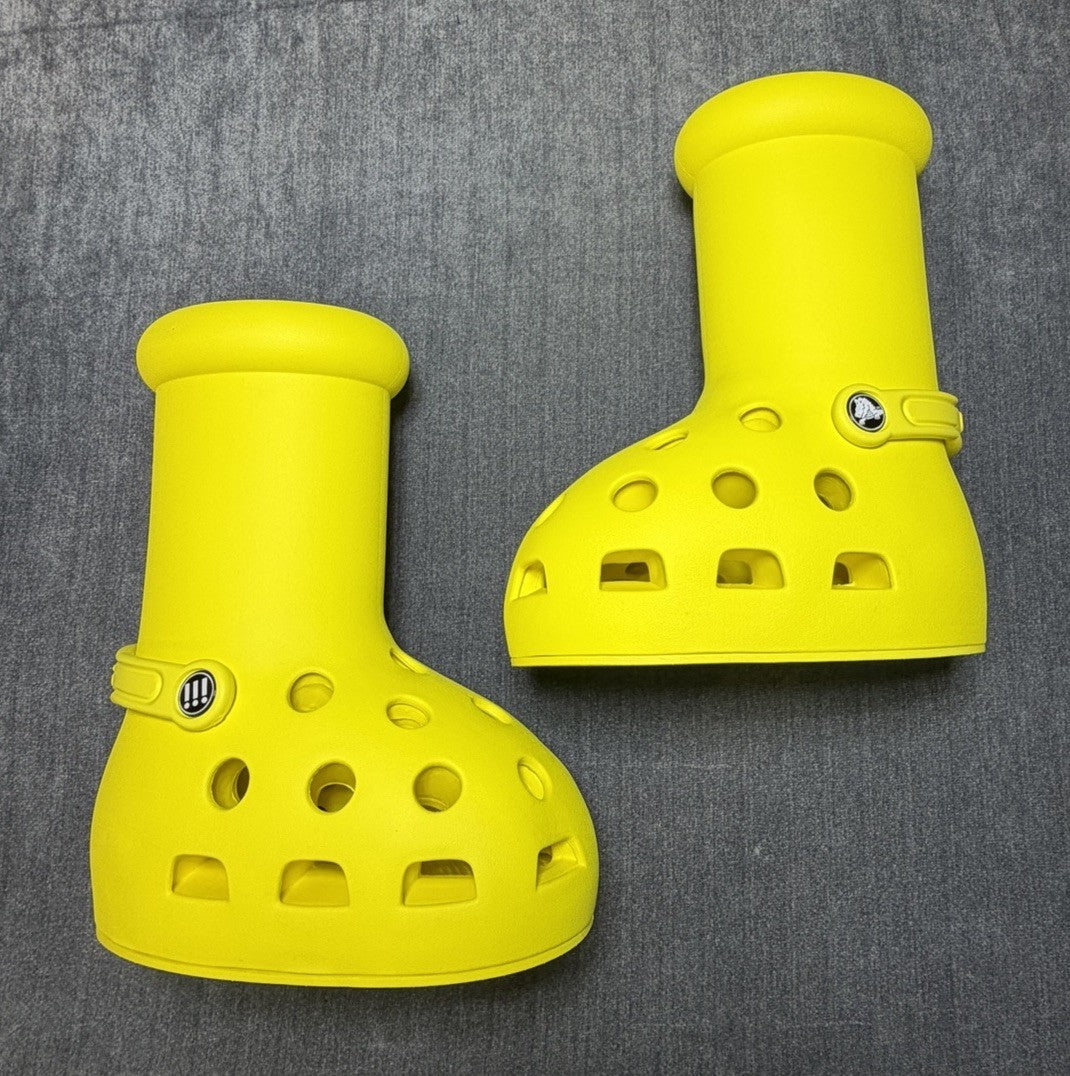MSCHF X CROCS BIG YELLOW BOOTS CROCS SIZE 10 NEW WITH BOX