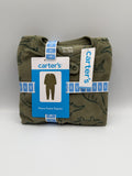 NWT Carter's Fleece Footie Pajama Set Baby 4T Green Dinosaur Snug Fit Comfort