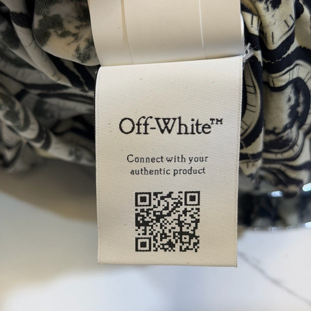 Off-White Moon Sec Skin Twist mini Dress Black and Cream