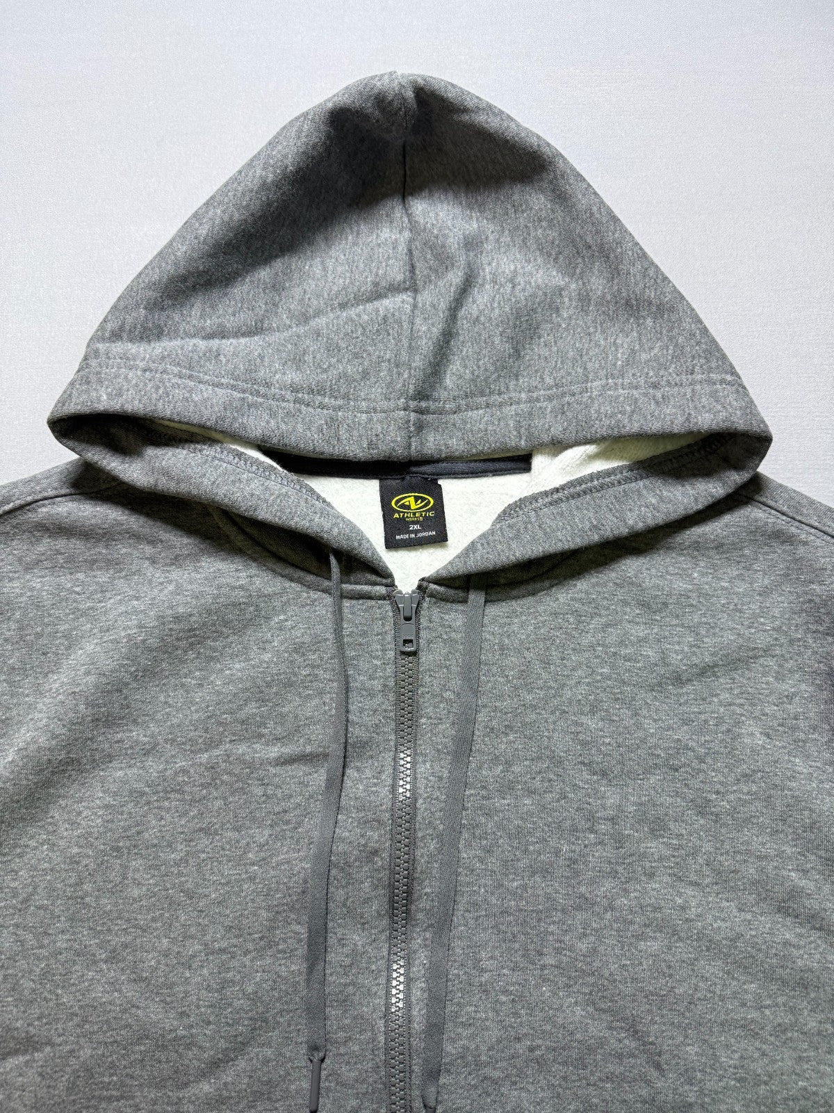 Athletic Works Fleece Full-Zip Hoodie Men's 2XL Charcoal Gray Heather Outdoor