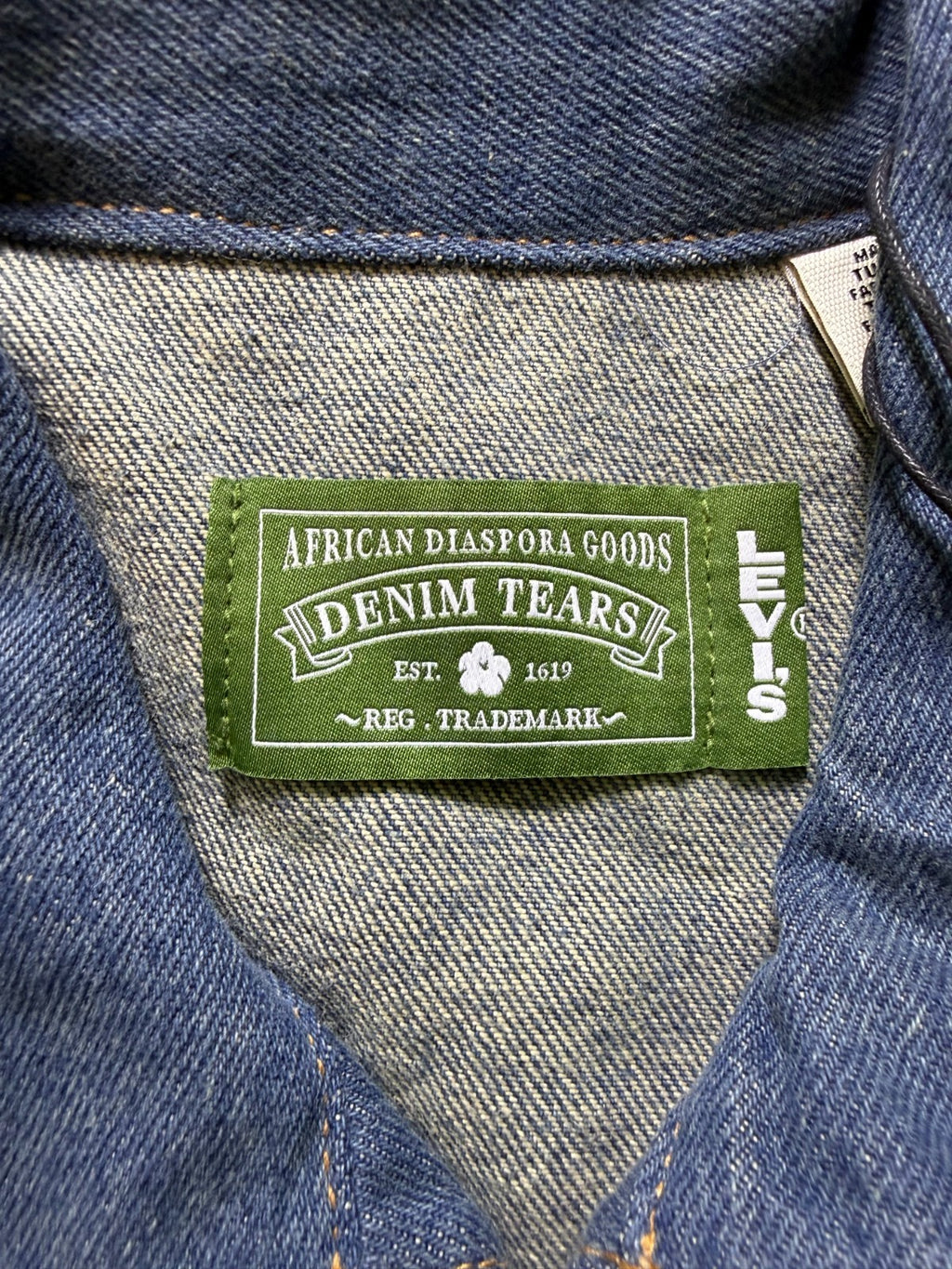 NWT Levi's X Tears Denim Track Jacket Men's Small Blue Full-Zip Collared Pockets
