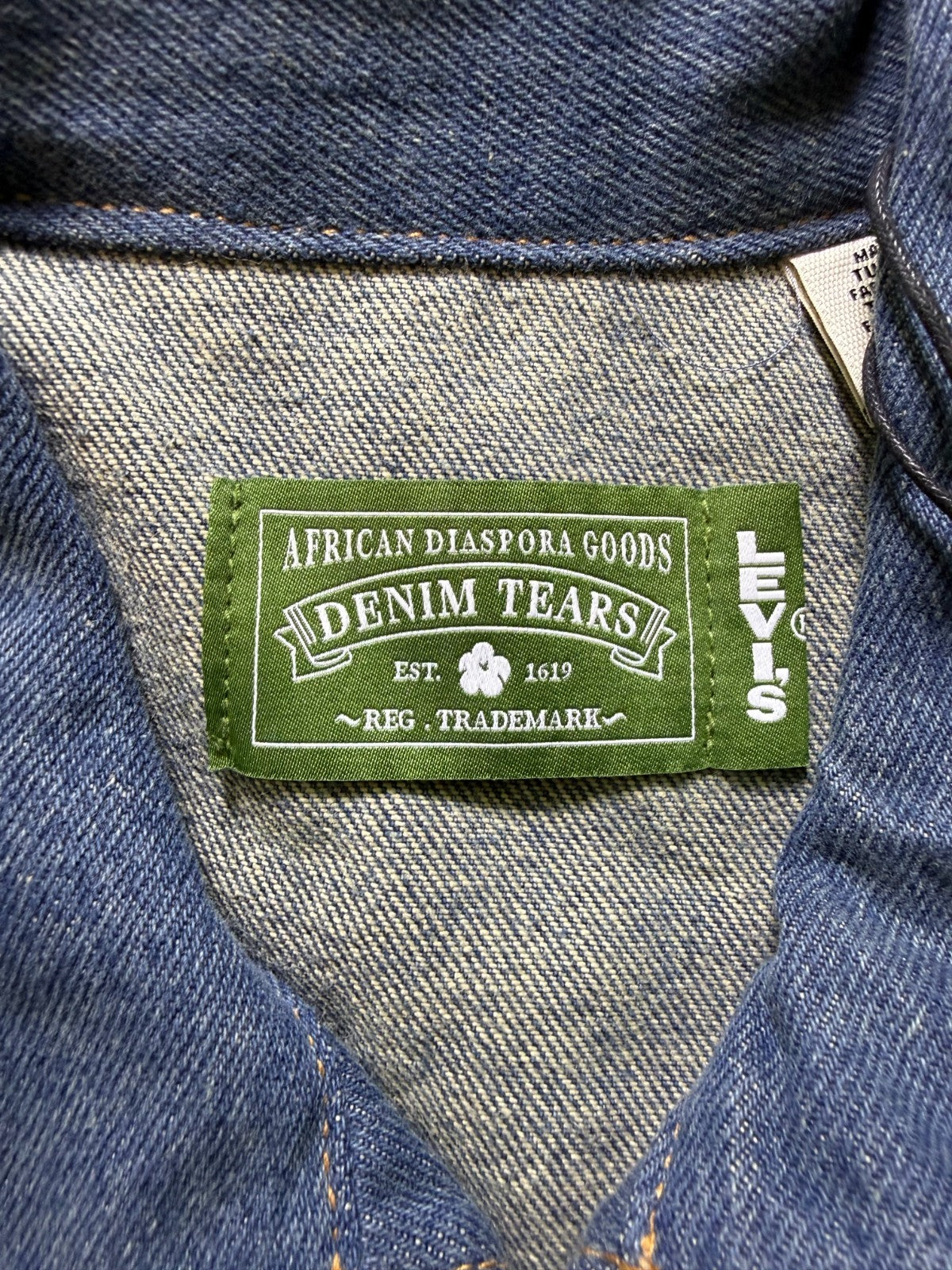 NWT Levi's X Tears Denim Track Jacket Men's Small Blue Full-Zip Collared Pockets