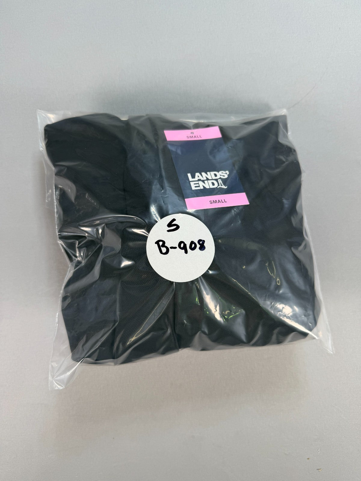 NWT Lands' End Zip Front Swim Dress Women's Small Black White Sleeveless Summer