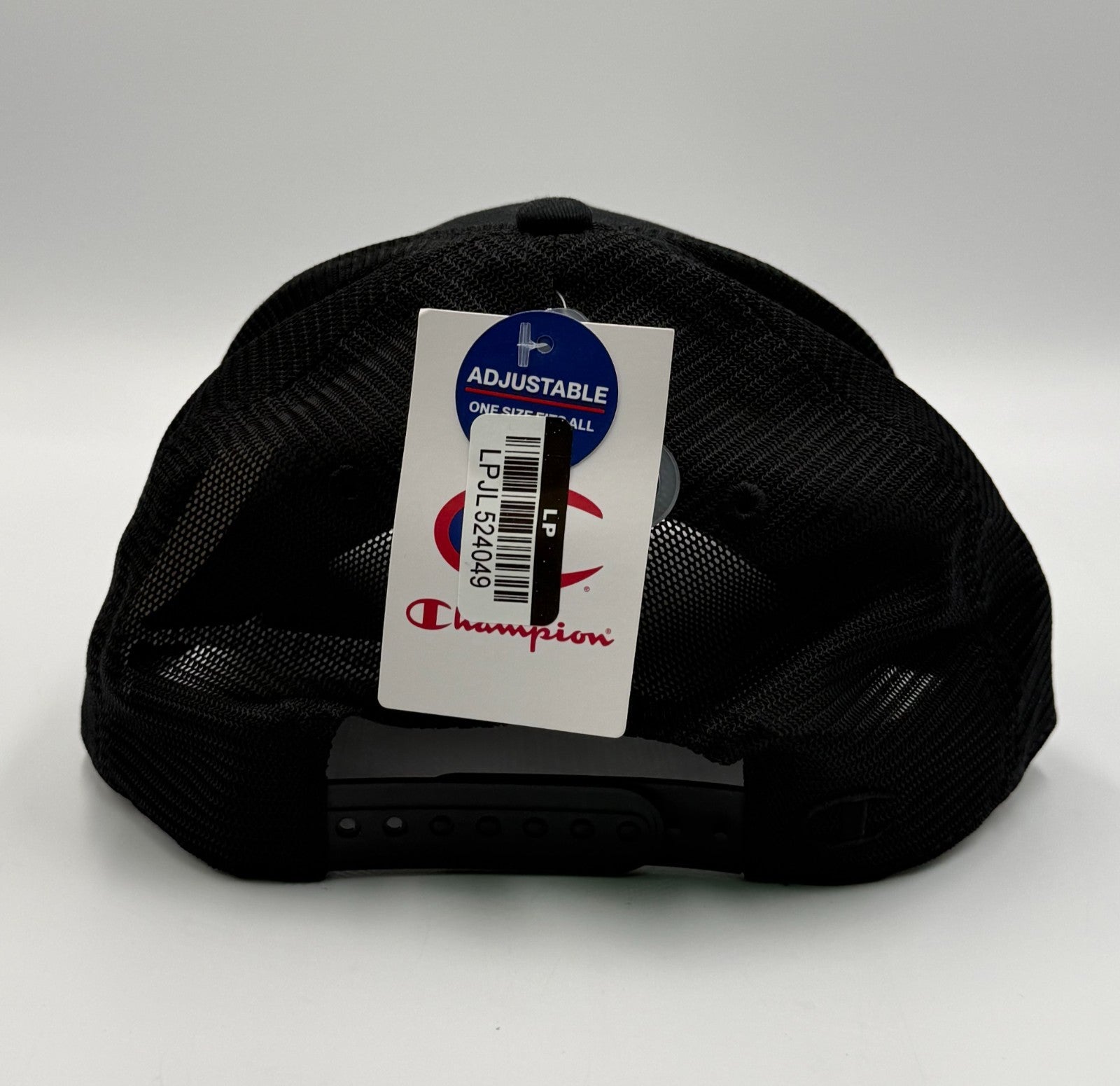 Champion Embroidered Logo Trucker Hat Unisex Black Mesh Snapback Baseball Cap