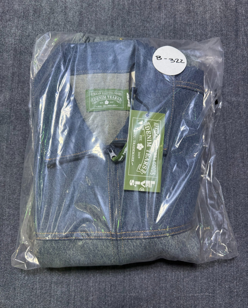 NWT Levi's X Tears Denim Track Jacket Men's Small Blue Full-Zip Collared Pockets