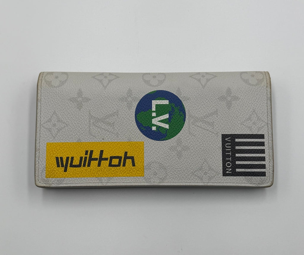 Louis Vuitton Brazza Wallet Men's Limited Edition Logo Story Monogram Canvas