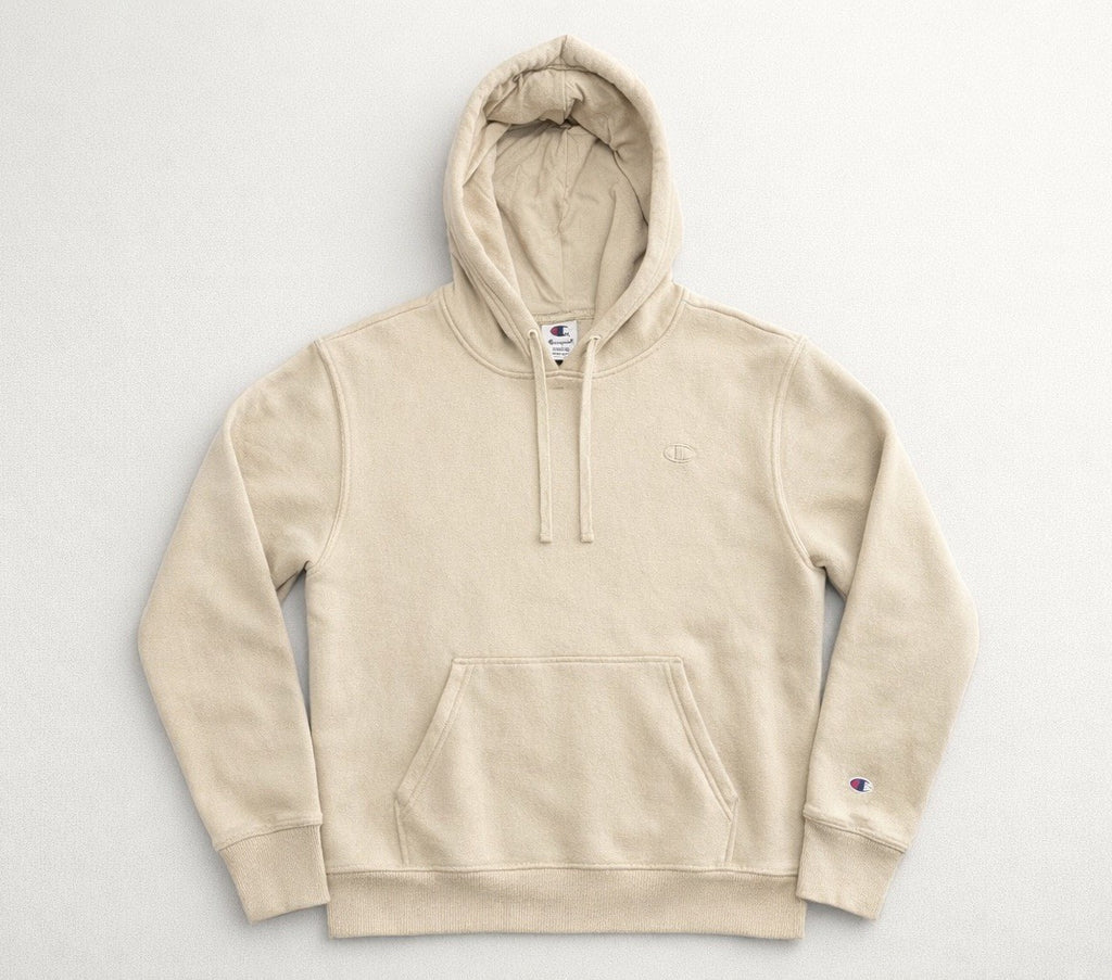 Champion Beige Fleece Pullover Hoodie Men's Size Small | NEW!