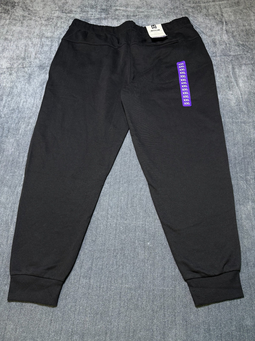 NWT Member's Mark Newport Fleece Joggers Men's 2XL Black Tapered Fit Drawstring