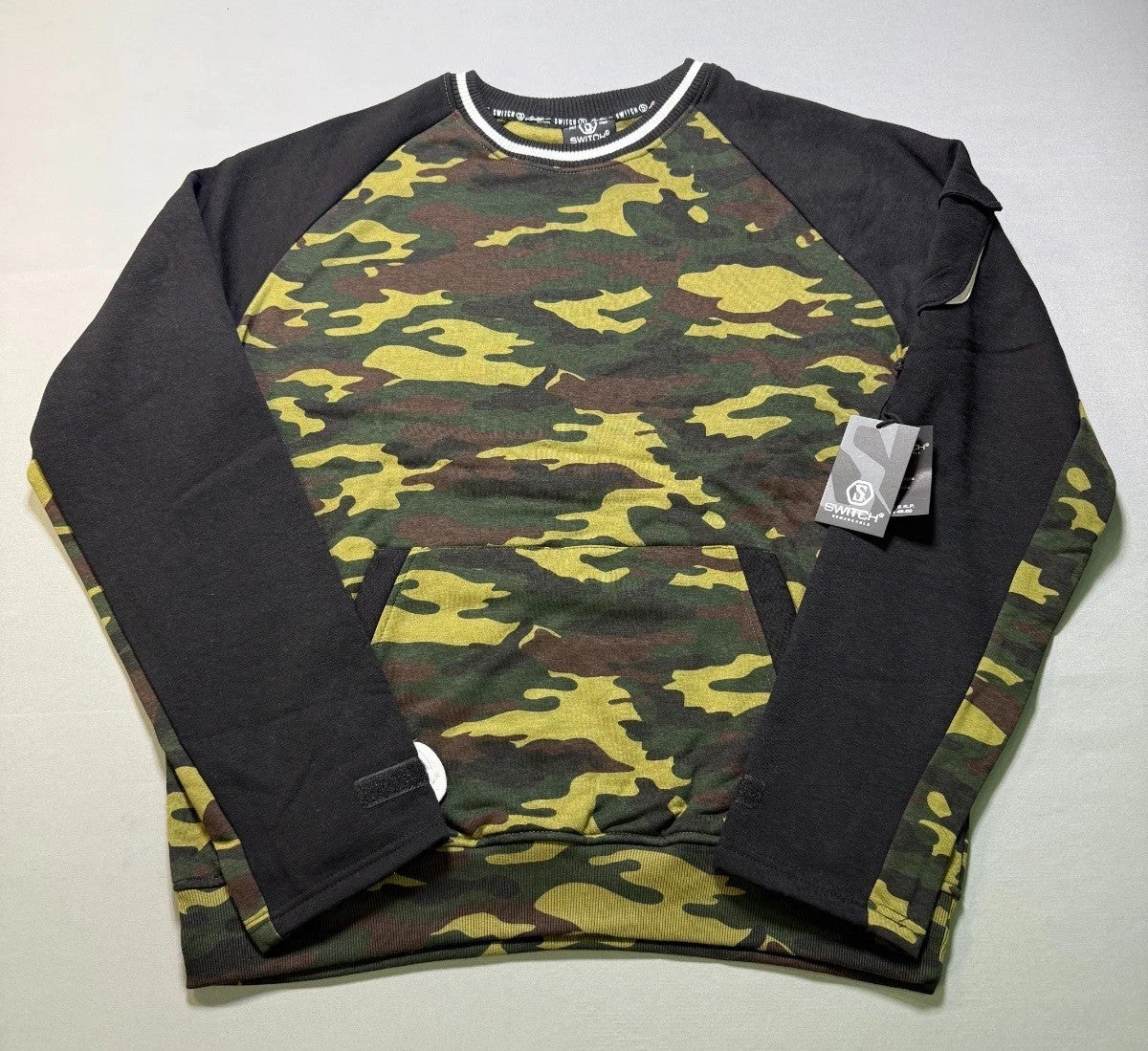 NWT Switch Remarkable Camo Sweatshirt Men's Size XL Green Long Sleeve Crew Neck