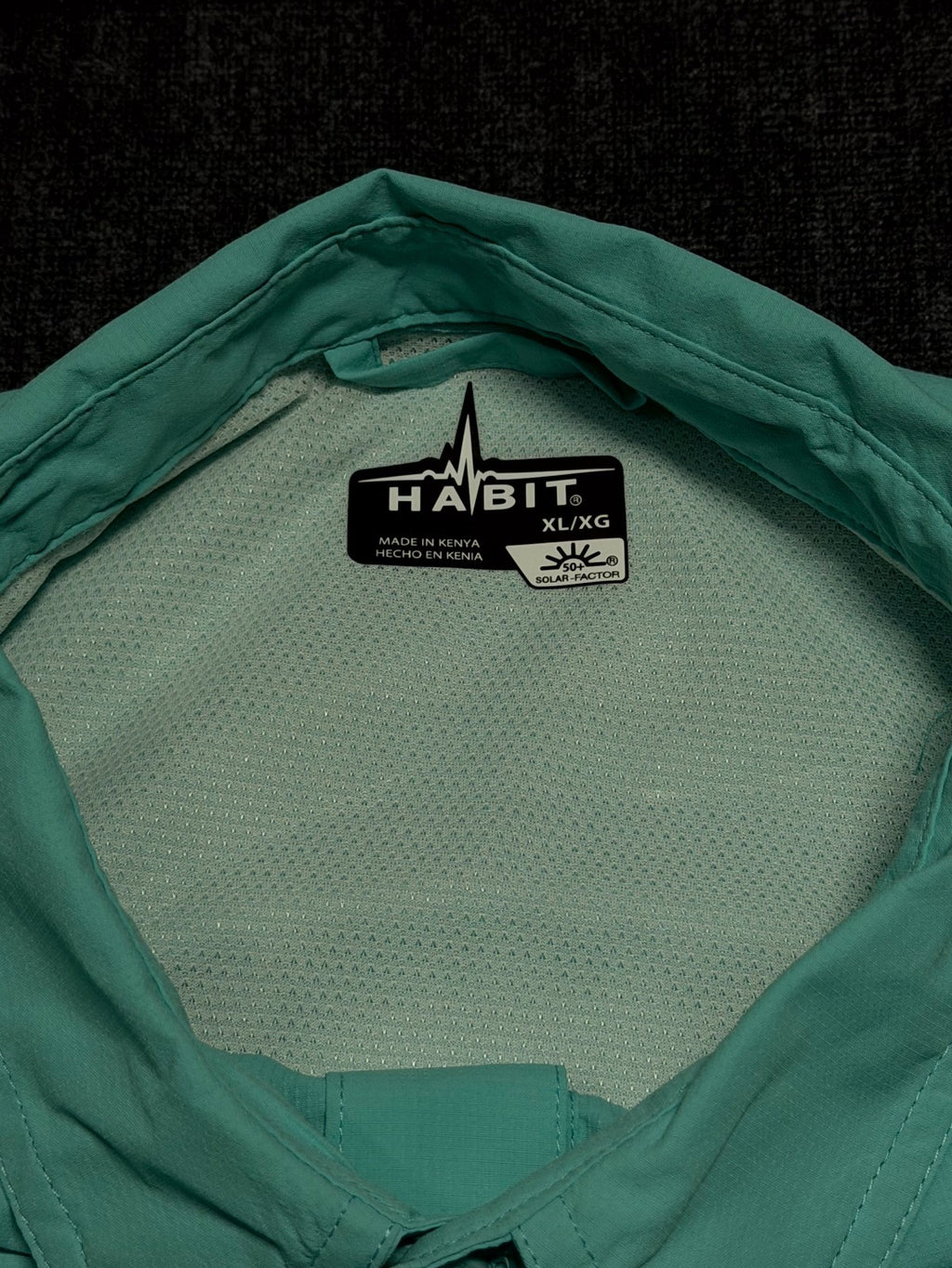 Habit Fourche Mountain River Guide Fishing Shirt Men's X-Large Aqua Green