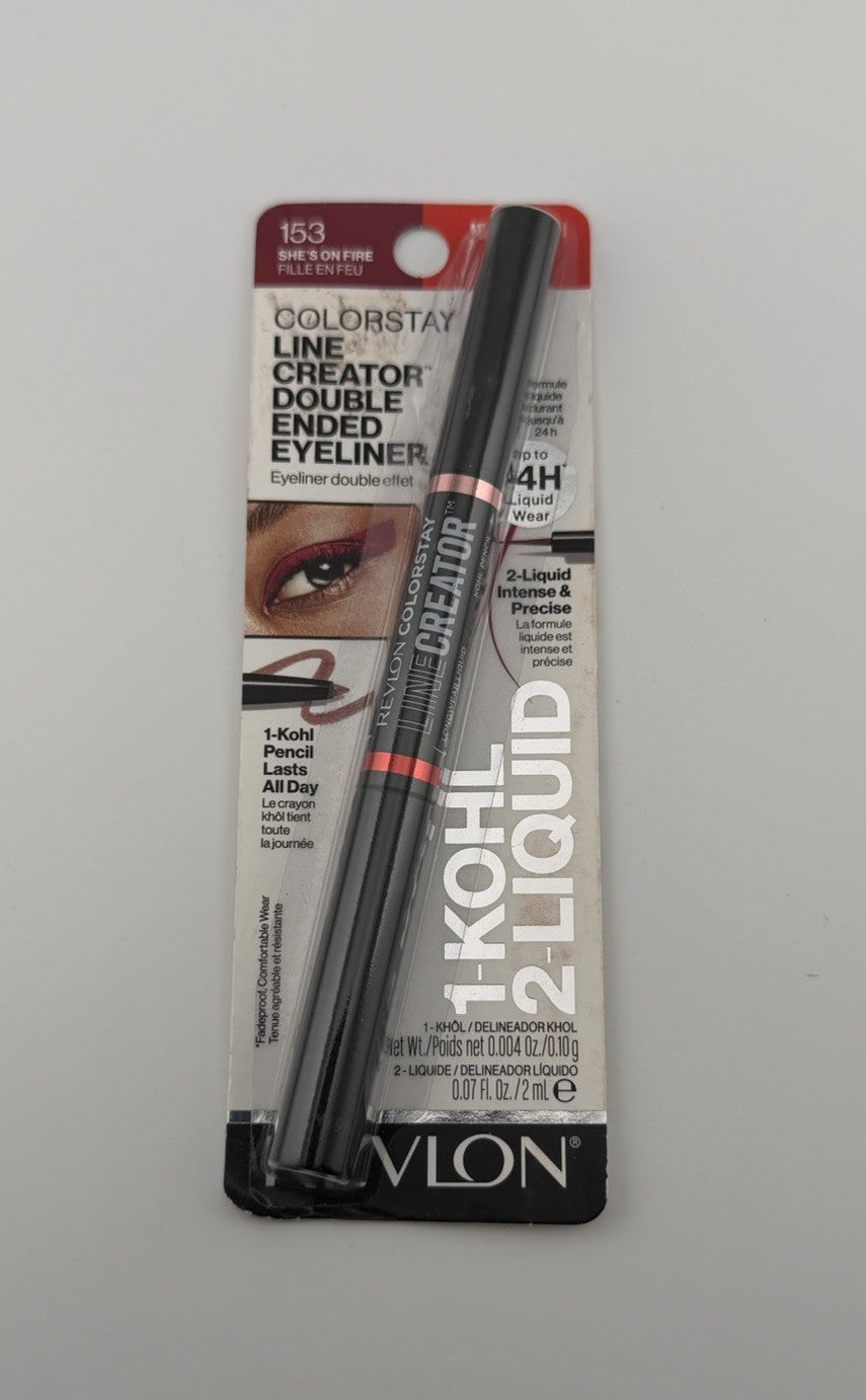 Revlon Colorstay Line Creator Double Ended Eyeliner 153- Shes on Fire Red SEALED