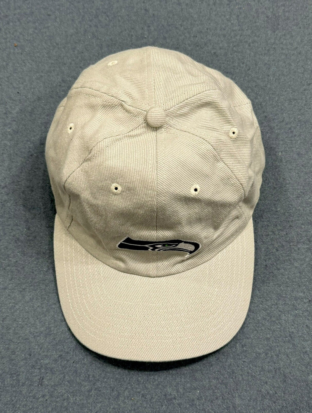 Seattle Seahawks Hat Cap Strap Back Mens NFL Football Beige Adjustable Logo
