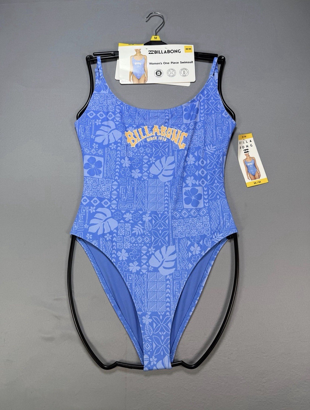 NWT Billabong Beach Babe One-Piece Swimsuit Womens Medium Blue Adjustable Straps