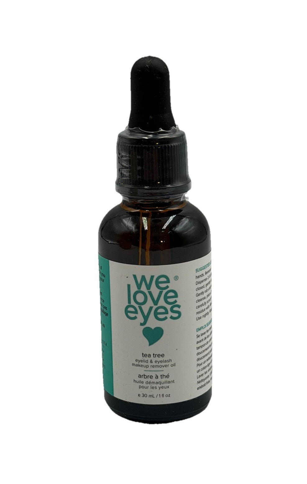 We Love Eyes Tea Tree Eyelid & Eyelash Makeup Remover Oil All Natural 1oz New