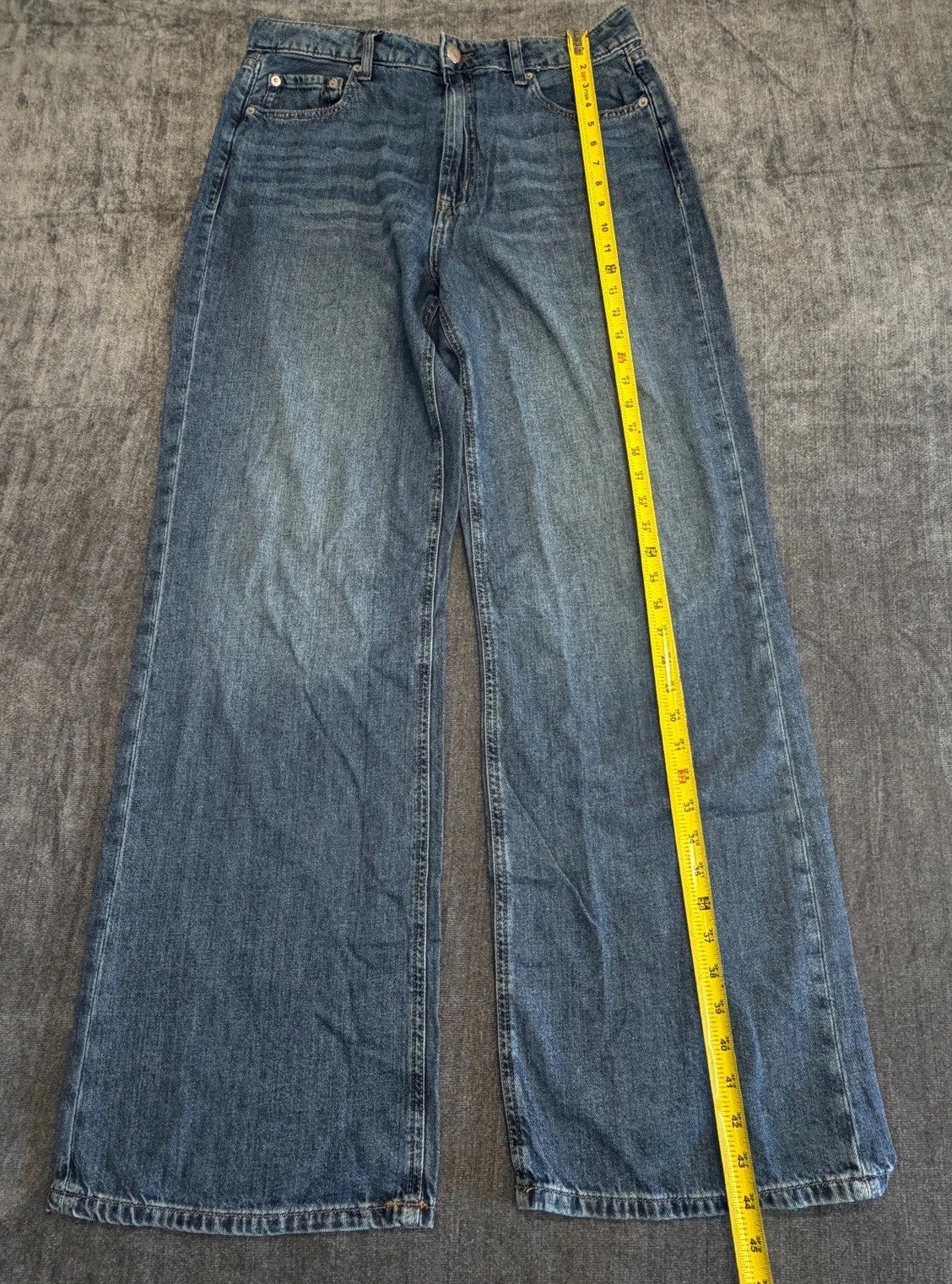 NWT Aeropostale Wide Leg Jeans Women's 12 Blue Denim High Rise Casual 100%Cotton