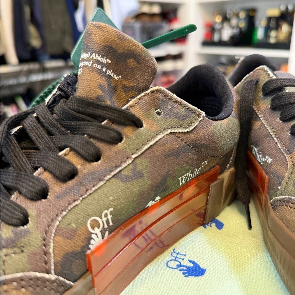 Off-White Vulcanized Military Black Camo Canvas Sneakers