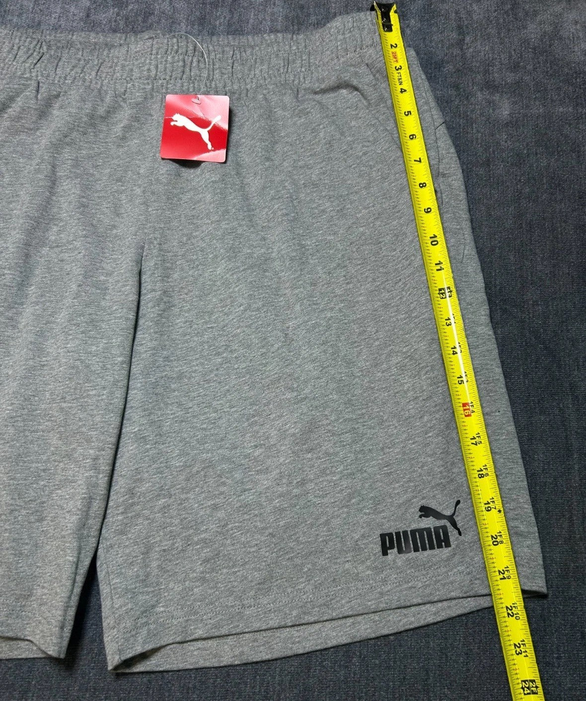 NWT Puma ESS Jersey Shorts Men's 2XL Gray Elastic Waist Drawstring Lightweight