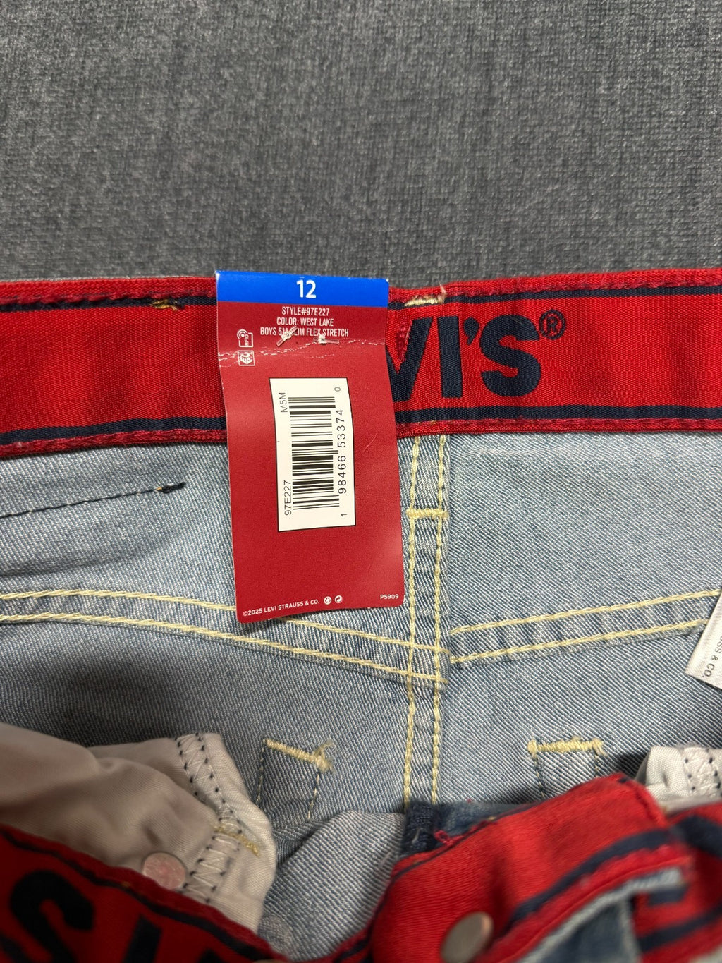 NWT Levi's 511 Slim Flex Stretch Jeans Boys 12 West Lake Comfort Stretch Pockets