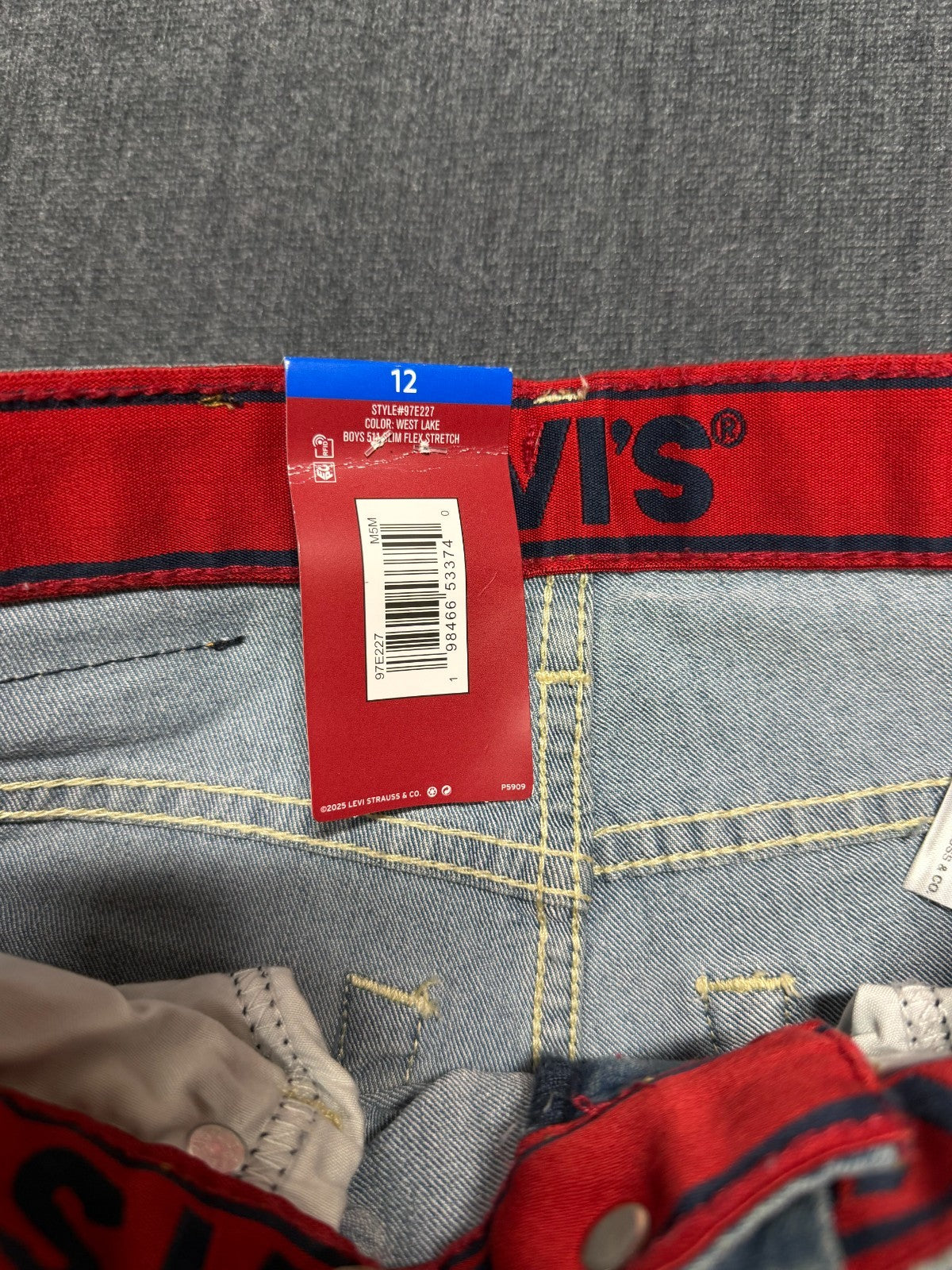 NWT Levi's 511 Slim Flex Stretch Jeans Boys 12 West Lake Comfort Stretch Pockets