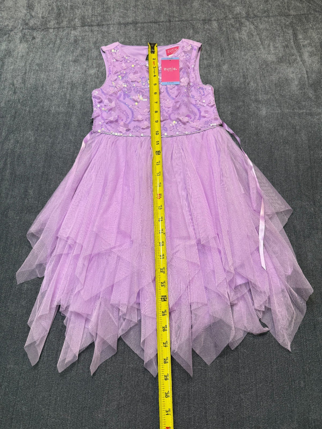 NWT Zunie Occasion Dress Girls Small (6/6X) Purple Sequin-Embellished Sleeveless