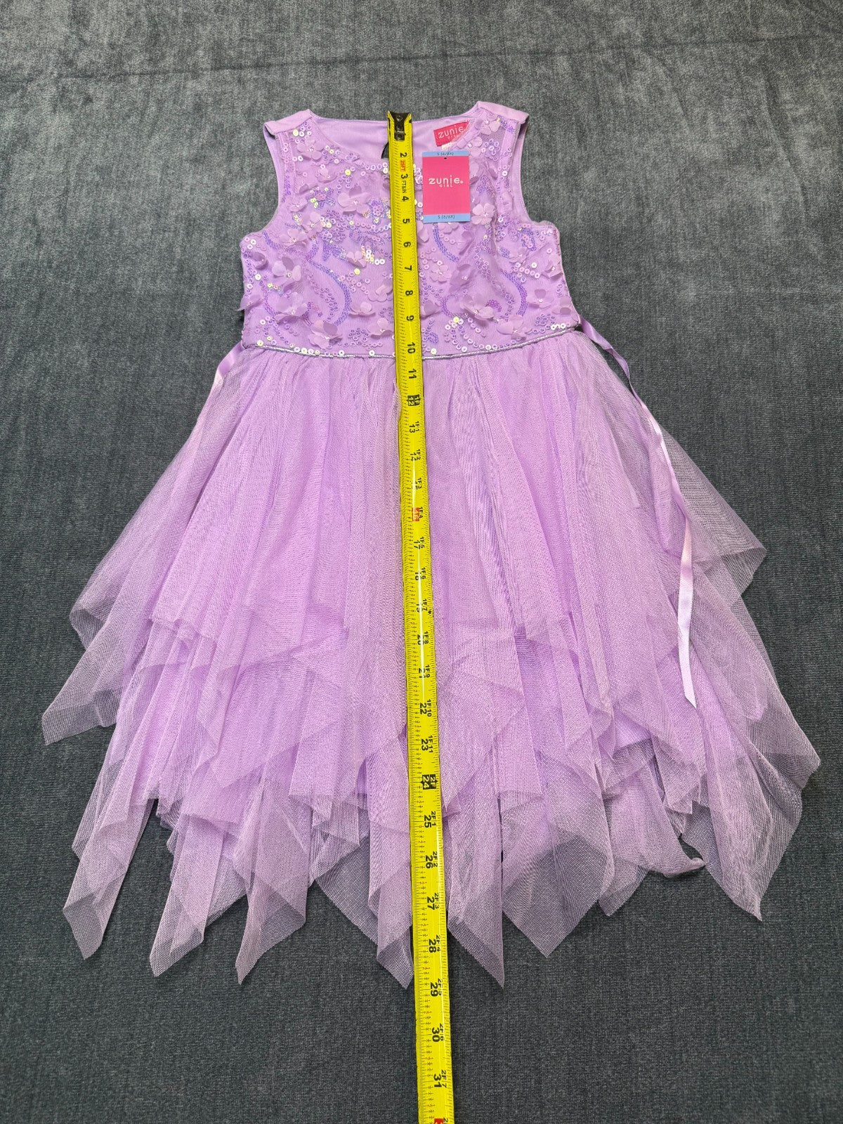 NWT Zunie Occasion Dress Girls Small (6/6X) Purple Sequin-Embellished Sleeveless