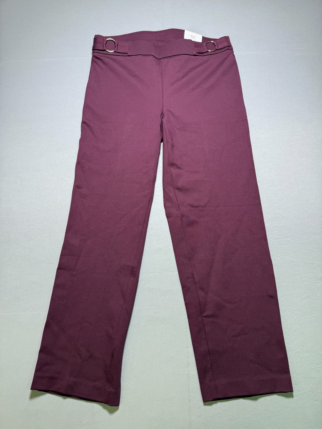 NWT Rafaella Comfort Fit Straight Leg Pants Women's 14 Burgundy Pull-On Stretch