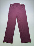 NWT Rafaella Comfort Fit Straight Leg Pants Women's 14 Burgundy Pull-On Stretch