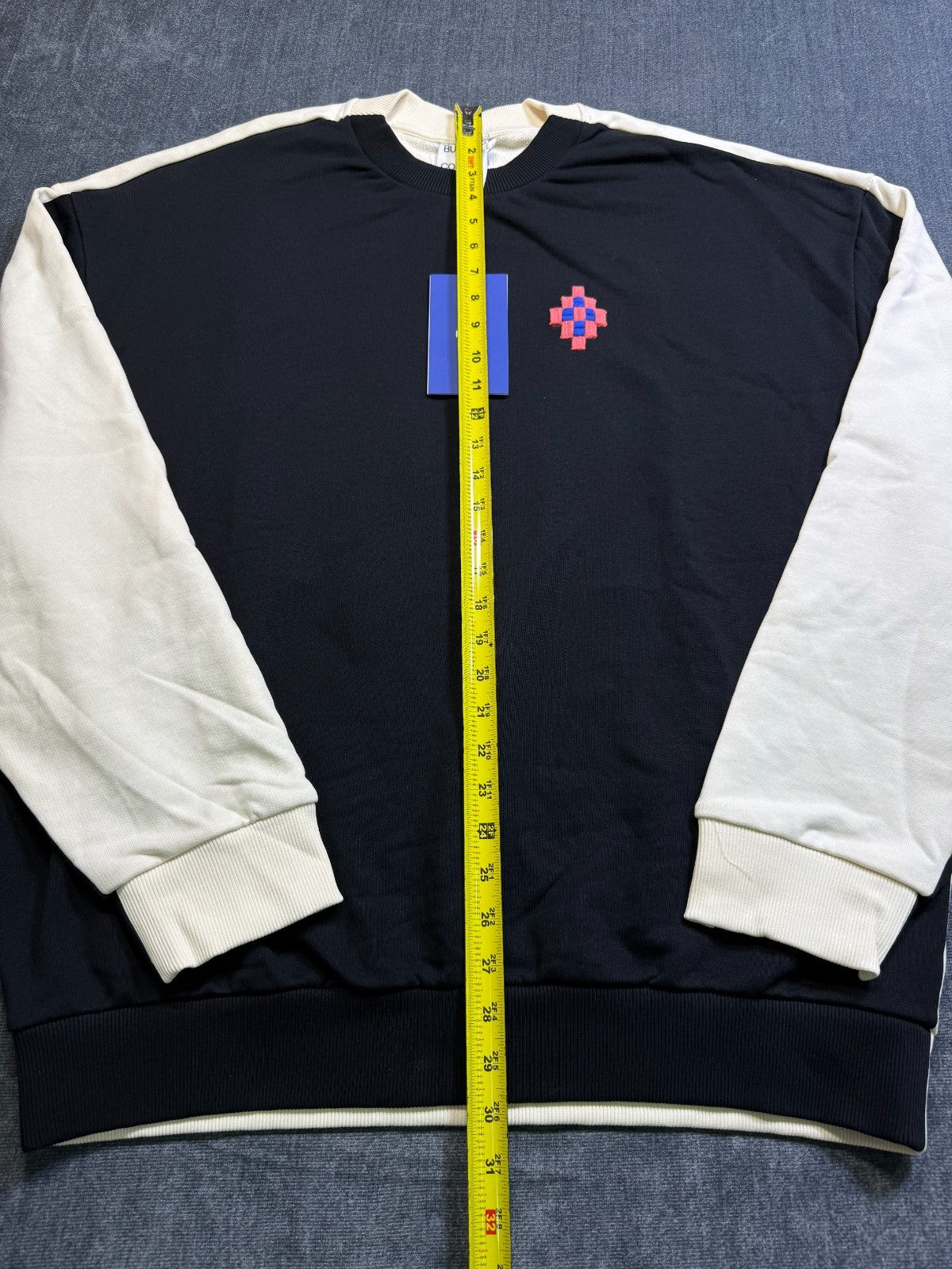 NWT Marcelo Burlon County of Milan Colorblock Cross Sweatshirt Men's Large Black