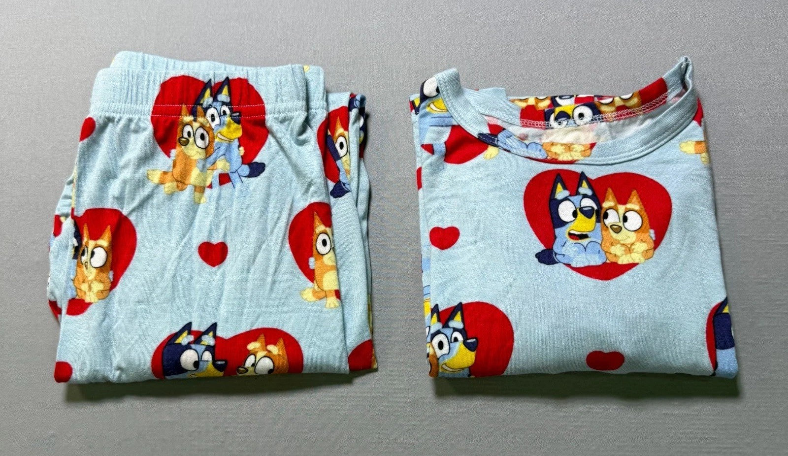 Bluey Character Valentine's Day 2-Piece Pajama Set Unisex Toddler 8 Multicolor
