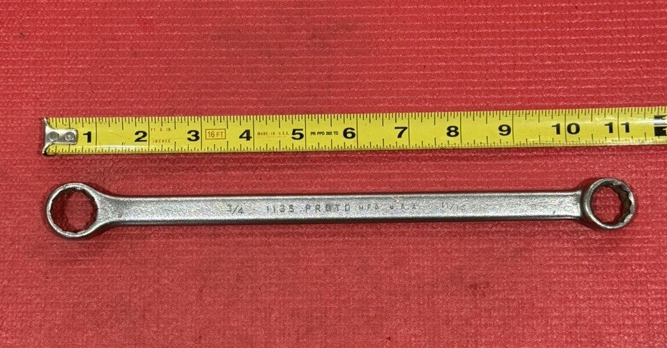 Vintage Proto 1135, 3/4" X 11/16" SAE Box-End Wrench 12PT Made in USA