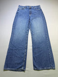 NWT Aeropostale High Rise Wide Leg Jeans Women 12 Blue Denim Medium Wash Zip Fly