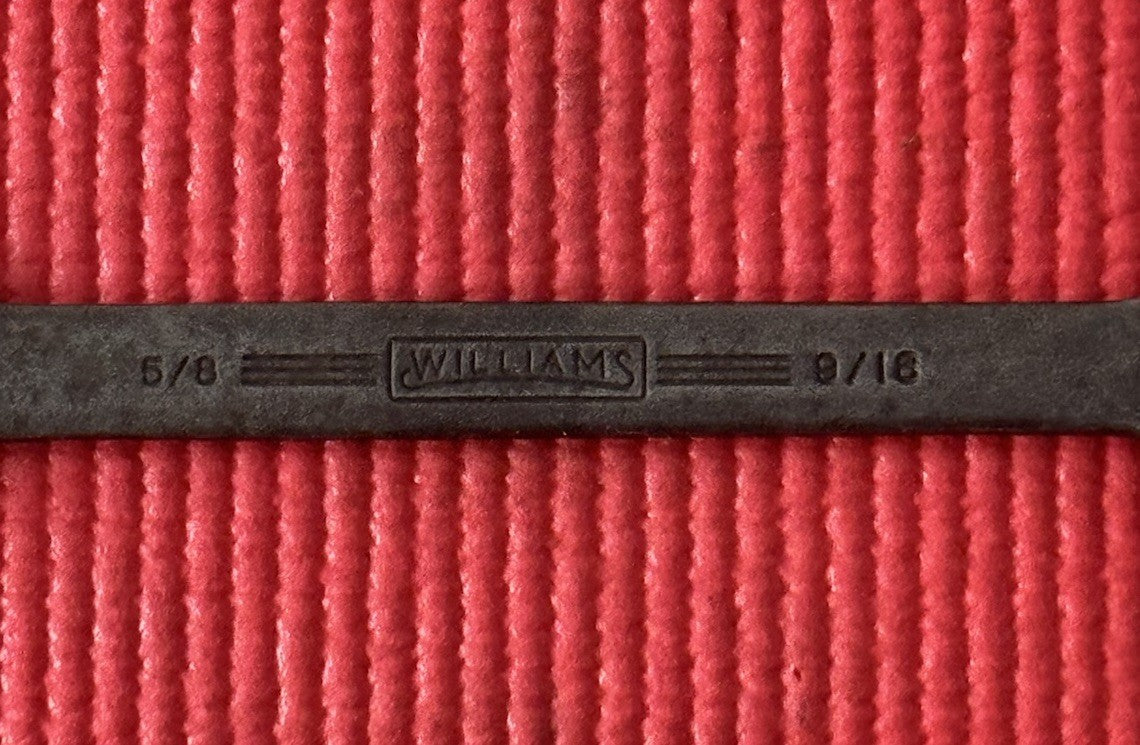Vintage Williams No. 727 Double Open End Wrench 9/16" and 5/8" Made In USA
