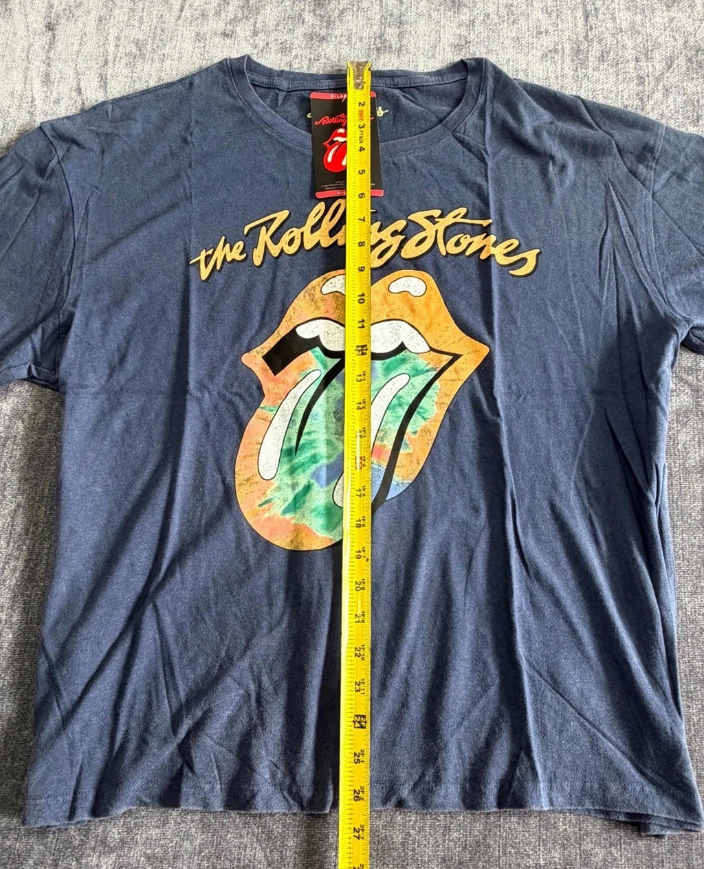 NWT The Rolling Stone Graphic Print T-Shirt Women's XL Navy Pullover 100% Cotton